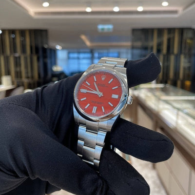 Rolex 124300 Red Oyster Perpertual- Aristo Watch & Jewellery