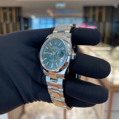 Rolex 126200 Green Oys Datejust- Aristo Watch & Jewellery