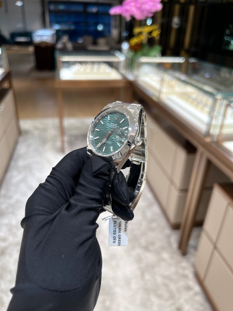 Rolex 126300 Green Fluted Oys Datejust- Aristo Watch & Jewellery