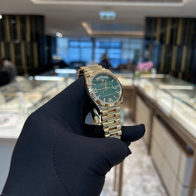 Rolex 128238 Malachite Daydate- Aristo Watch & Jewellery