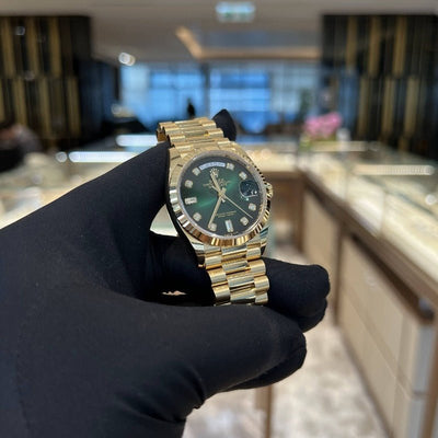 Rolex 128238A Green Daydate- Aristo Watch & Jewellery