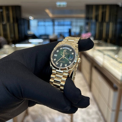 Rolex 128238A Green Daydate- Aristo Watch & Jewellery