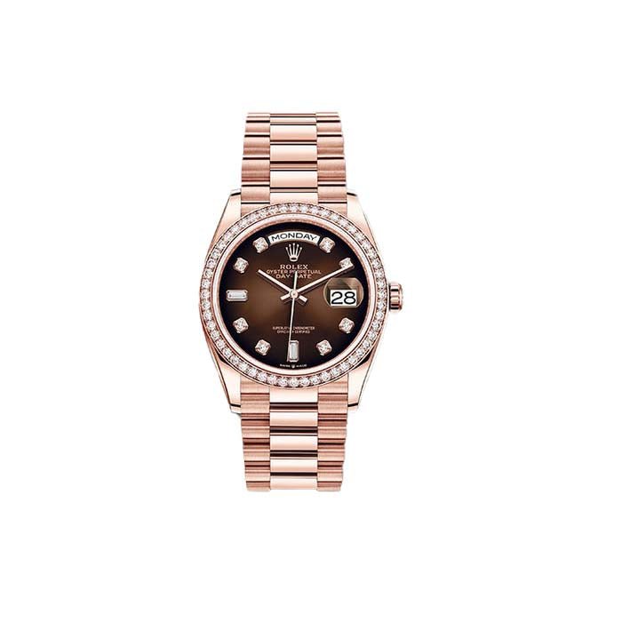 Rolex 128345RBR Choco Daydate- Aristo Watch & Jewellery