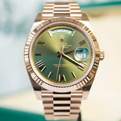 Rolex 228235 Green Roman Daydate- Aristo Watch & Jewellery