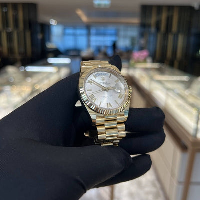 Rolex 228238 Silver Roman Daydate- Aristo Watch & Jewellery